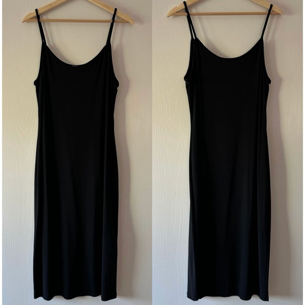 Joseph‎ Ribkoff Womens Spaghetti Straps Black Midi Dress US Size 12